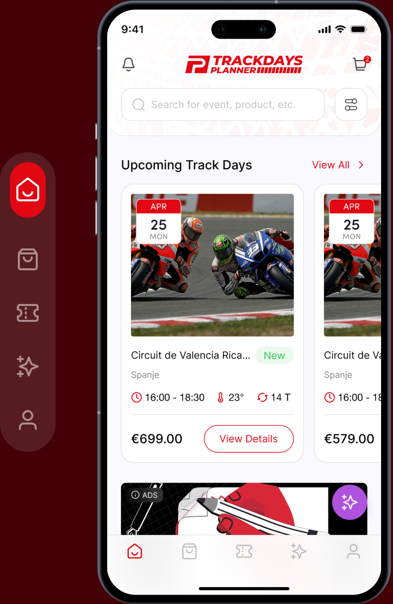 Ontdek trackdays & essentials in seconden